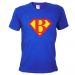 Blaues JGA Bräutigam-Shirt im Superhelden-Design