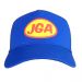 Blaue Herren-Cap mit JGA-Aufdruck im Superhelden-Stil