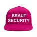 Pinke Junggesellenabschied-Mütze mit Braut-Security-Motiv