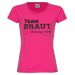 Pinkes Junggesellinnenabschied-T-Shirt mit Team Braut-Motiv