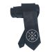 Schwarze Krawatte mit Kreuz-Logo - JGA mit Jahreszahl