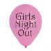 Pinkfarbene Luftballons mit Aufdruck Girls Night Out
