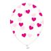 Transparente Luftballons mit pinkfarbenen Herzen