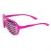 Pinkfarbene Shutter-Brille im Disco-Design - seitliche Ansicht