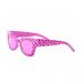 Pinkfarbene Party-Brille mit Polkadots - seitliche Ansicht