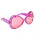 Pinkfarbene Partybrille mit Strasssteinen