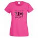 Pinkfarbenes T-Shirt mit Aufdruck "He put a Ring on it!"