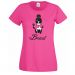 Pinkfarbenes T-Shirt mit Braut-Comic