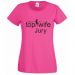 Pinkfarbenes T-Shirt mit Aufdruck "Germany`s Next Top Wife - Jury"