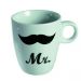 Porzellan-Kaffeebecher mit Aufdruck Mr und Schnurrbart