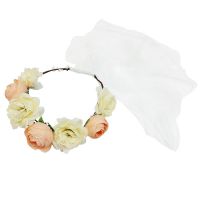 JGA-Blumenkranz mit Schleier - Kopfschmuck für die Braut