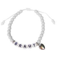JGA Braut-Armband mit Perlen in Weiß
