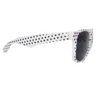 Weisse Fun-Sonnenbrille mit schwarzen Punkten