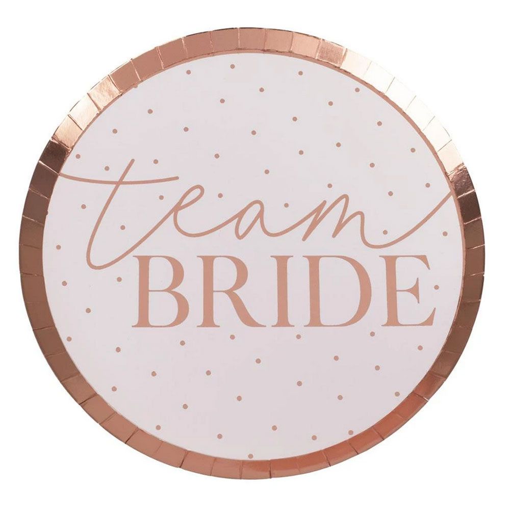 JGA Pappteller "Team Bride" - Rosé-Gold - online kaufen