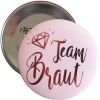 Team Braut Button in Rosegold für den Junggesellenabschied