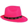 Pinkfarbener JGA Braut-Hut mit schwarzem I Do-Hutband