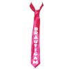 Pinkfarbene JGA-Krawatte mit Bräutigam-Schriftzug