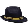 Schwarzer Gangster-Hut mit Bräutigam-Hutband für den JGA
