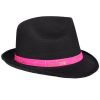 Schwarzer JGA Gangster-Hut mit pinkfarbenem I Do Crew-Hutband