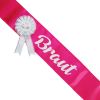 Braut-Schärpe mit Ansteck-Orden - Pink - Junggesellenabschied