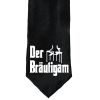 Schwarze Krawatte mit Bräutigam-Motiv für den JGA