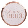 Junggesellenabschied - Pappteller in Rose-Gold mit Team Bride-Aufdruck