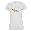 Weisses Junggesellinnenabschied T-Shirt mit Braut Engel-Motiv