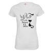 T-Shirt Heute Nacht mit Katzen-Motiv - Weiß
