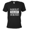 Schwarzes Männer JGA-Shirt mit Spruch: Hurra - Name heiratet