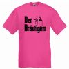 Pinkfarbenes JGA-Shirt für Männer mit Bräutigam-Motiv