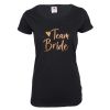 Schwarzes Team Bride JGA-Shirt mit Kupfer-farbenem Aufdruck