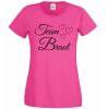 Junggesellenabschied-T-Shirt Team Braut mit Herzen - Pink