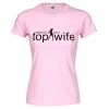 Rosafarbenes Junggesellinnenabschied T-Shirt mit Next Top Wife-Logo
