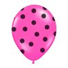 Pinkfarbener Luftballon mit schwarzen Punkten