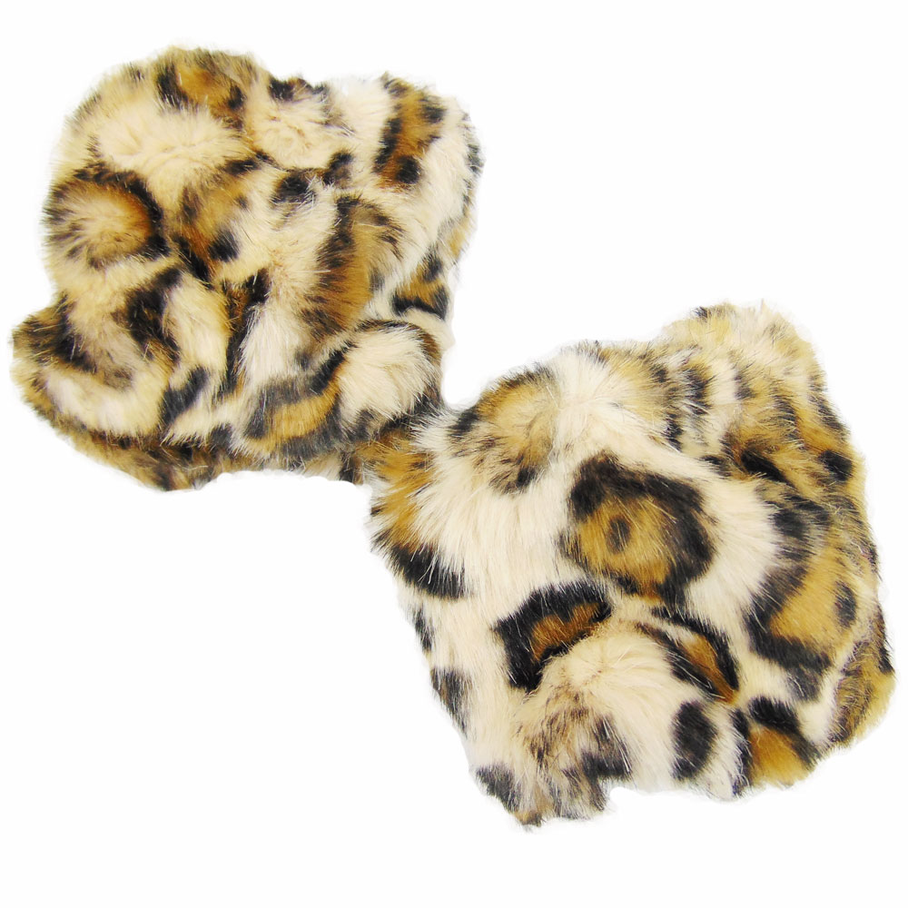 Pulswärmer im Leoparden-Design - Armstulpen aus Kunst-Fell