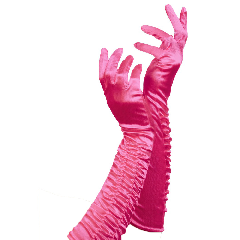 Pinkfarbene Brauthandschuhe