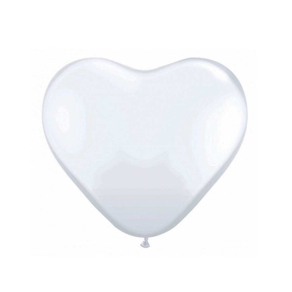 Weißer Luftballon in Herzform