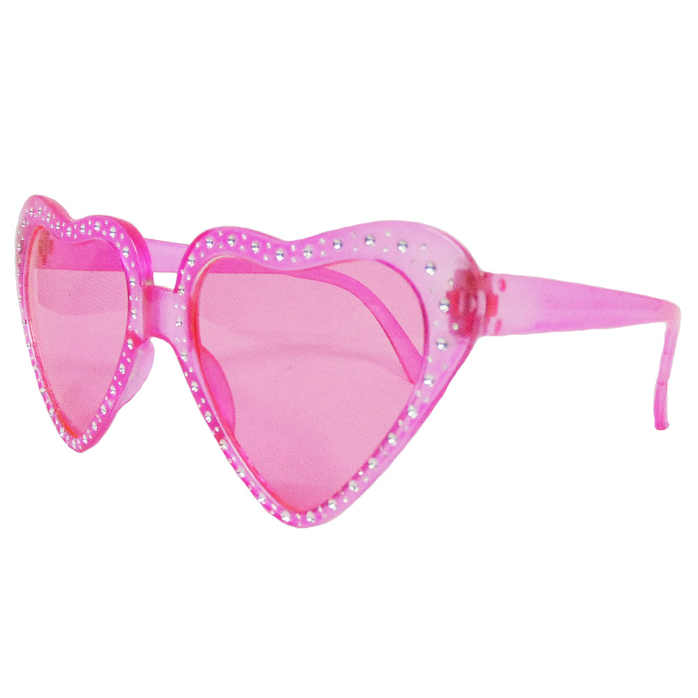 Rosafarbene Fun-Brille in Herz-Form aus Kunststoff