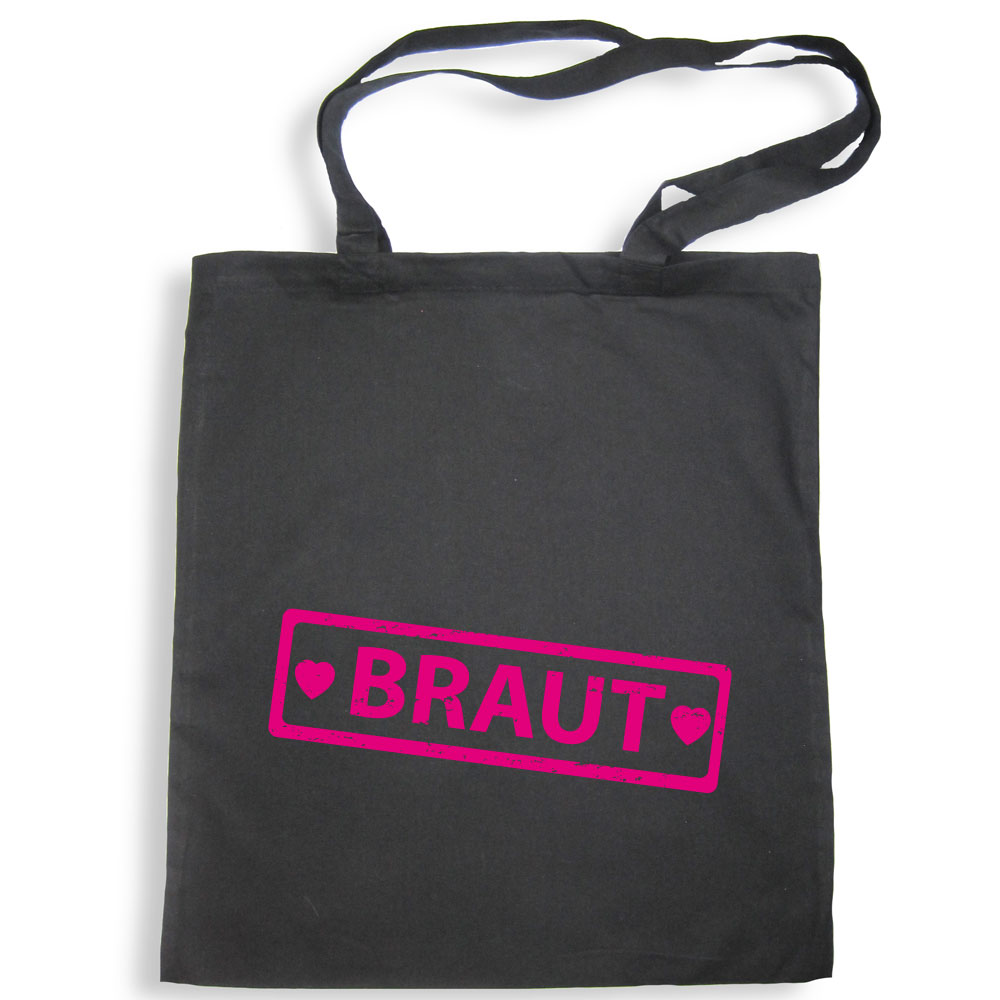 Schwarze Tote Bag mit Braut-Label