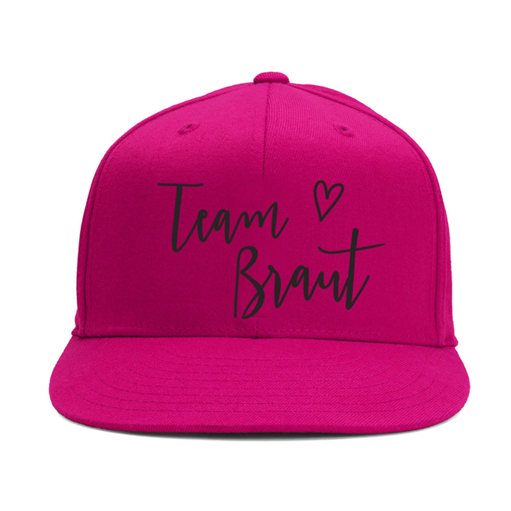 Pinke Cap mit Team Braut-Motiv für den Junggesellinnenabschied