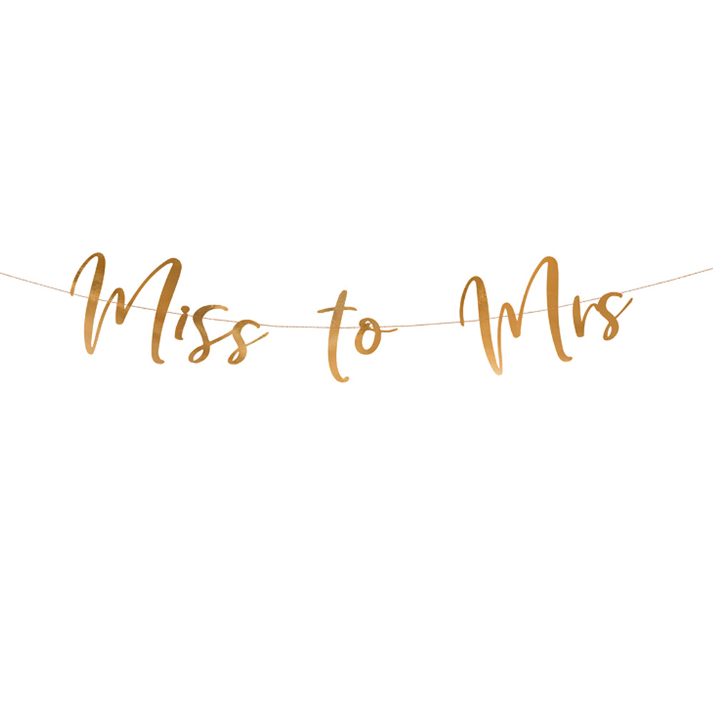 JGA-Deko Rose-Gold - Girlande Miss to Mrs