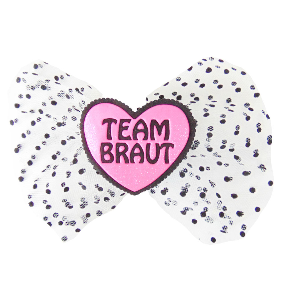 Team Braut-Haarklammer in Herz-Form als JGA-Haarschmuck