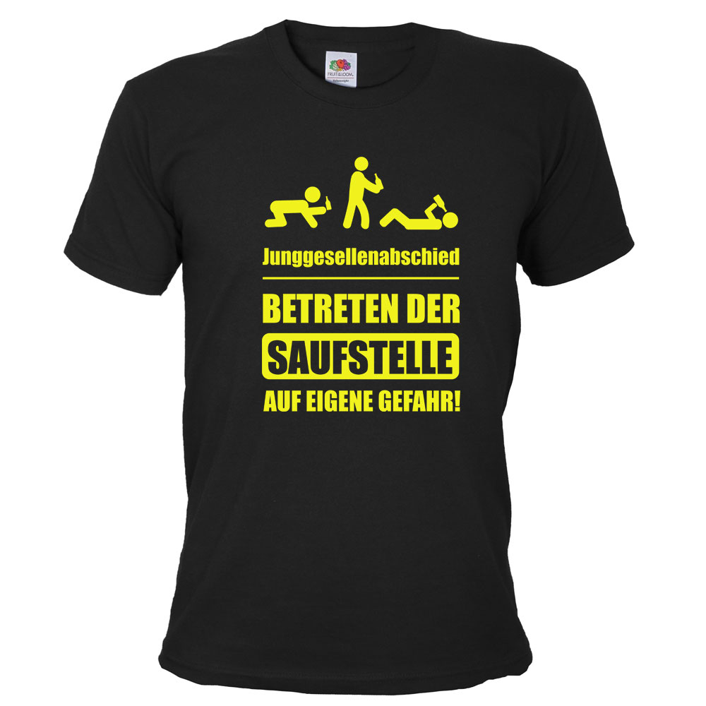 Betreten der Saufstelle auf eigene Gefahr - JGA Herren-Shirt - Schwarz