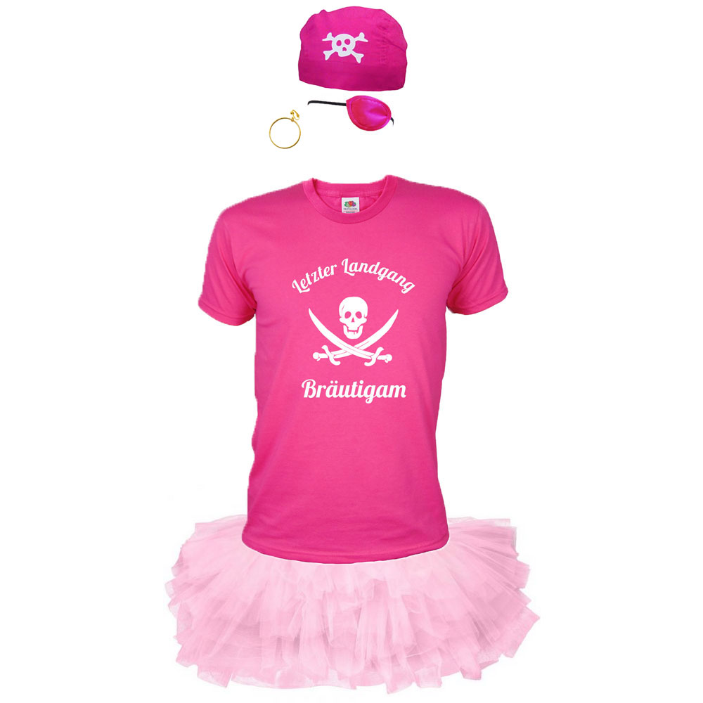 Pinkfarbenes Bräutigam-Piratenkostüm für den Junggesellenabschied