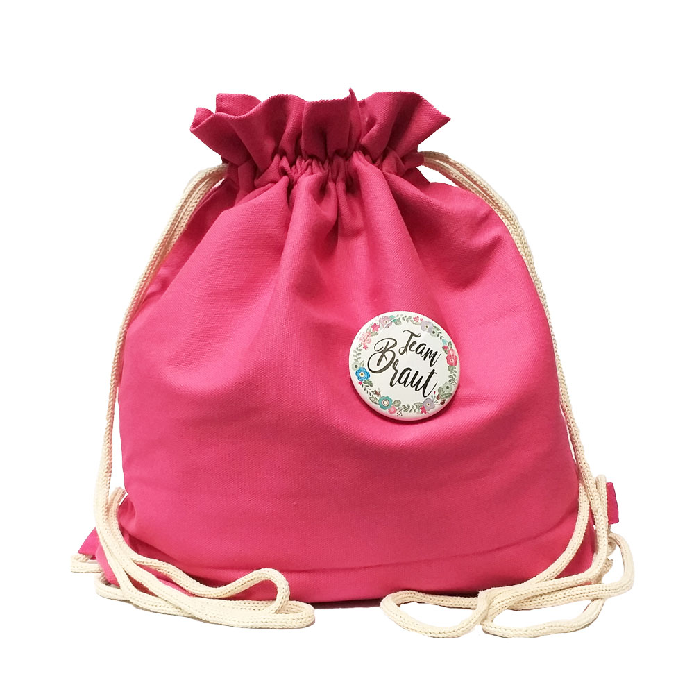 Mini-Rucksack mit Button - Pink 