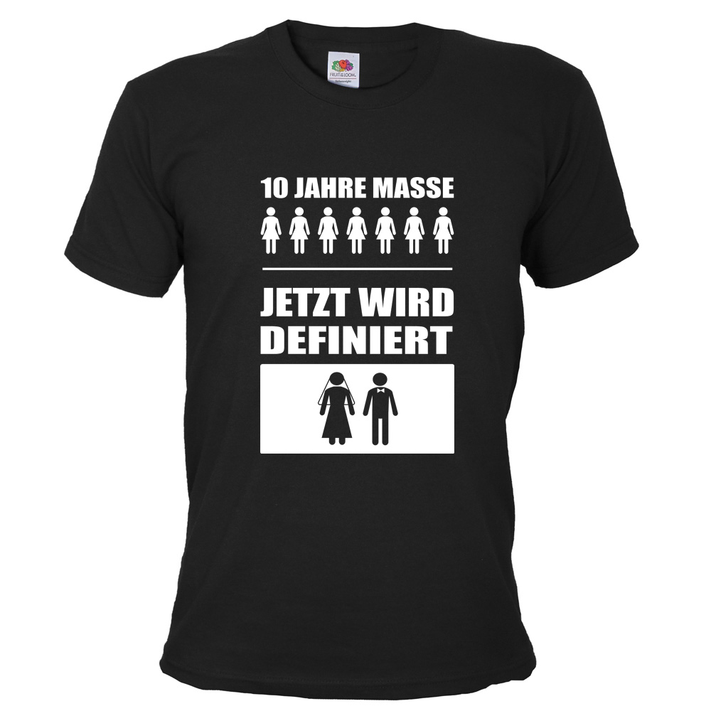 JGA Männer-Shirt für Bodybuilder - 10 Jahre Masse - Schwarz