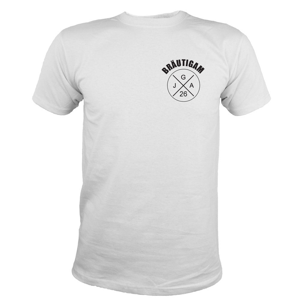 Stilvolles Bräutigam JGA-Shirt mit Brustlogo - Jahreszahl 2026 - Weiss