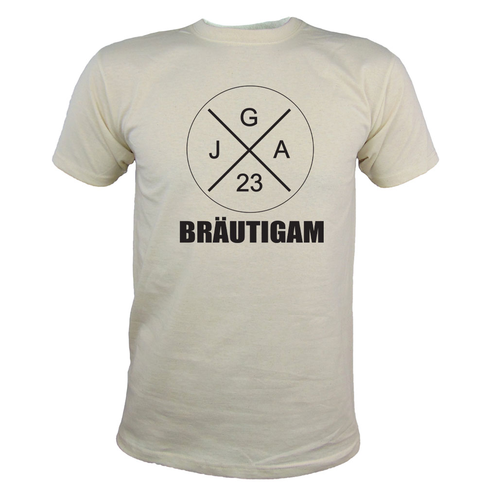 Naturfarbenes Bräutigam JGA-Shirt mit Jahreszahl 2023