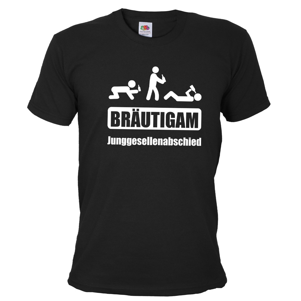 Schwarzes Bräutigam T-Shirt mit Saufschild-Aufdruck