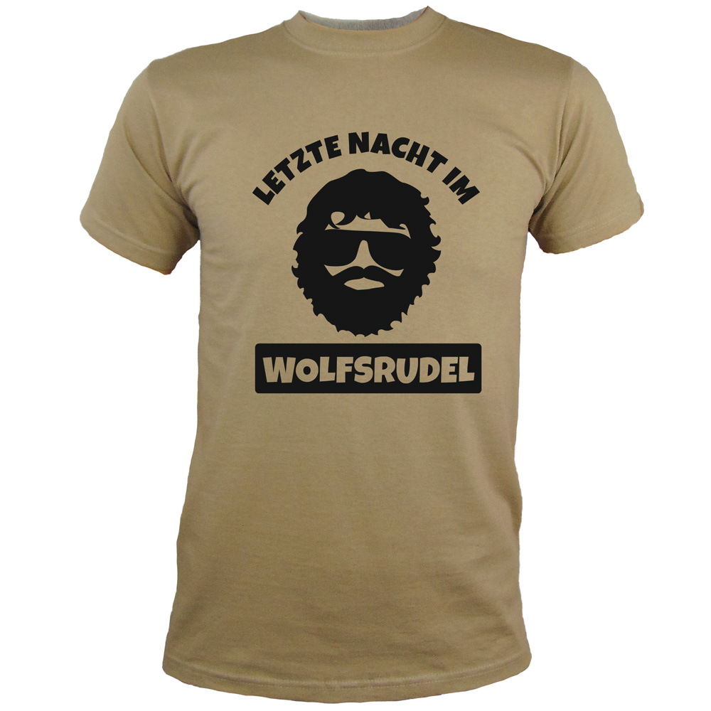 JGA T-Shirt Wolfsrudel mit Alan-Motiv - Hangover - Khaki